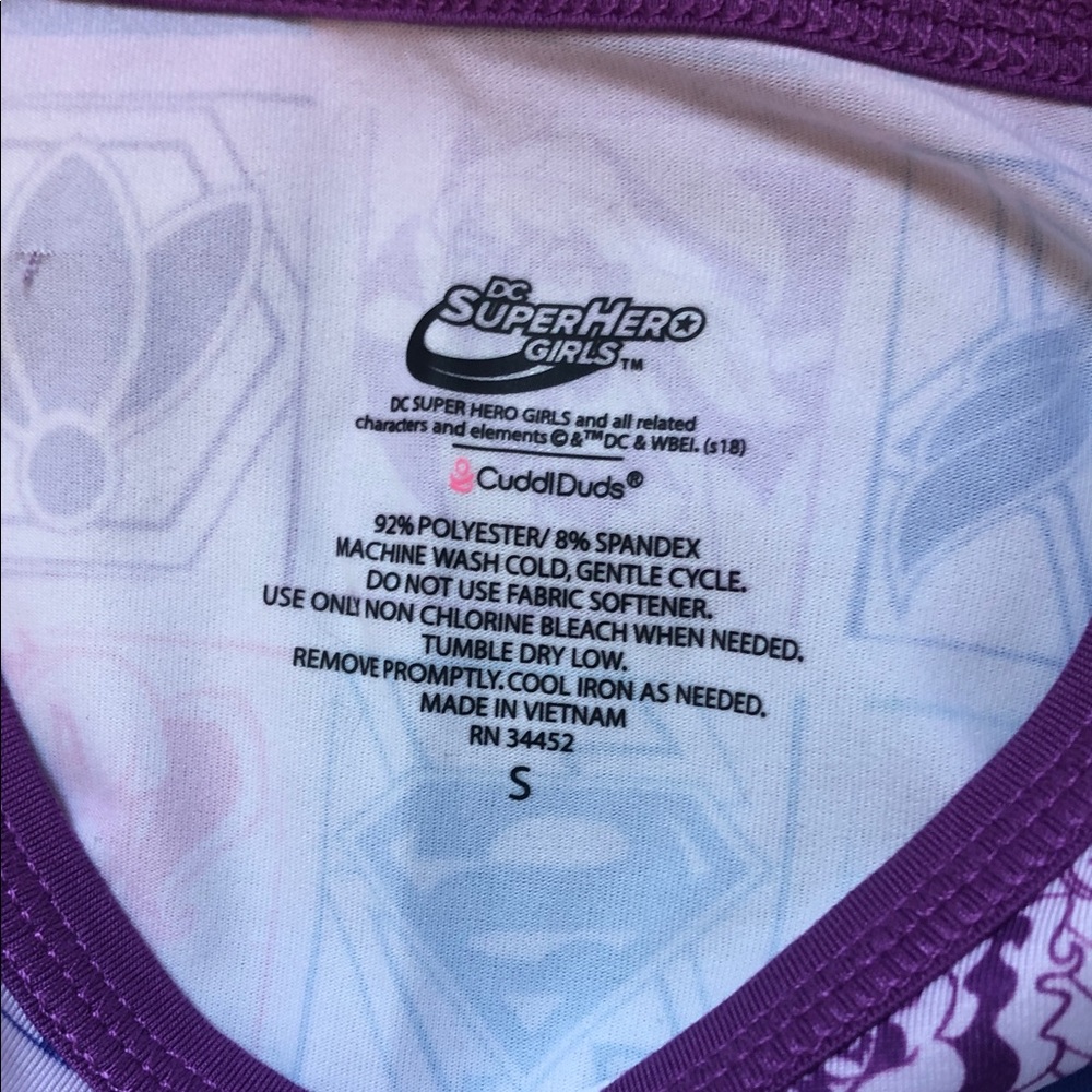 Cuddl Duds Kids DC Superhero Girls Pajama Set - Purple and Blue - Picture 2 of 3